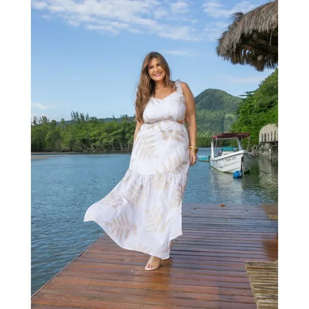 Vestido Longo Bordado Branco