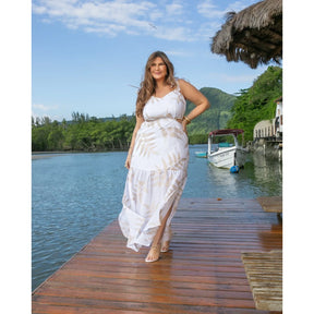 Vestido Longo Bordado Branco