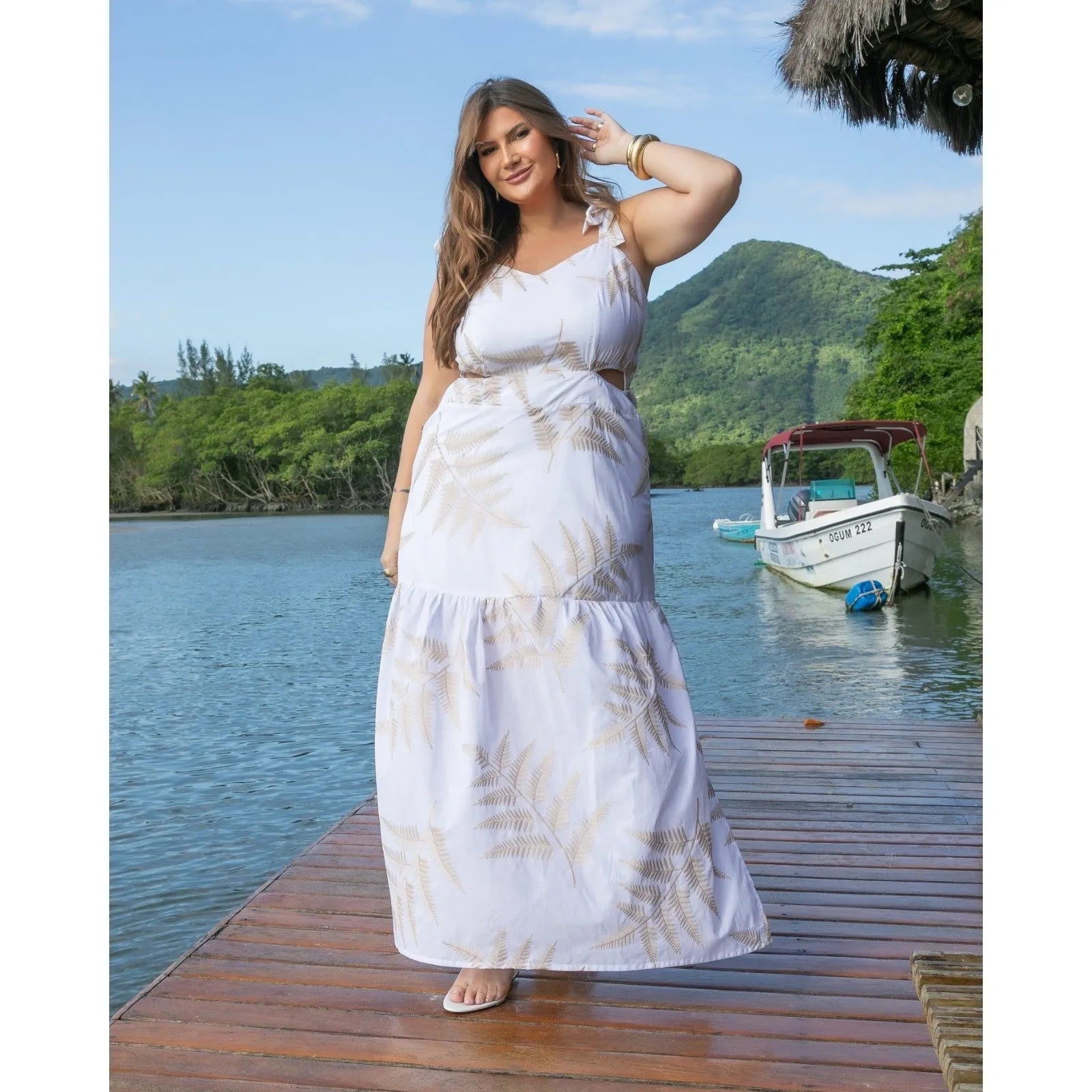 Vestido Longo Bordado Branco